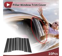10 Pcs Avant Arrière Gauche Droite Voiture Porte Montant Fenêtre Garniture Pour Mercedes-Benz Classe Gl 13-15 Anti Rayures Autocollant Pilier Poteaux Couverture Noir Carbone Fibre
