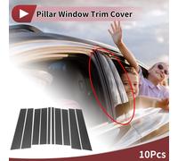 10 Pcs Avant Arrière Gauche Droite Voiture Porte Montant Fenêtre Garniture Pour Mercedes-Benz Classe Gl 07-12 Anti Rayures Autocollant Pilier Poteaux Couverture Noir Carbone Fibre