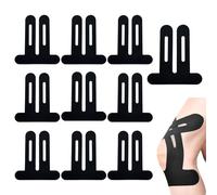 10 Pcs Bande Kinesiologie Genou Predecoupees 220x250mm Noir, Strap Genou Elastique et Impermeable, Genou Adhesif Sportif