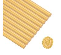 10 Pcs Bâtons de Cire à Cacheter, 10 x 0.7 cm Cire à Cacheter, Cachetage Cire Bâtons, Rond Bâtons de Scellage à Chaud pour Enveloppes Cartes Boîte de Mariage Invitations de Carte Voeux(Or)