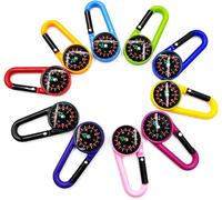 10 Pcs Boussole Randonnée, Mousqueton Boussole Boussole, Porte-Clés En Forme De Boussole Colorée, Portable Boussole, Boussole Survie Boussole Pour Voyage Randonné Alpinisme Camping