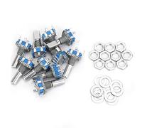 10 pcs Bouton-poussoir de commutateur d'encodeur rotatif à 360 degrés Potentiomètre numérique EC11 avec commutateur 5 broches 20mm pour l'électronique automobile, l'audio multimédia, l'instrumentation