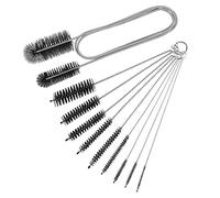 10 Pcs Brosse Flexible de Nettoyage de canalisation, Brosse de Nettoyage de Tuyau, Double Bout en Acier Inoxydable CPAP Nylon Long pour la plomberie de l'évier de Cuisine (Noir)