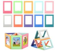10 Pcs Cadres Photo Magnétiques Colorés,3 Pouces Mini Album Photo Cadres Photo Magnétiques Modulables, Magnet Photo Frigo avec Fujifilm Instax Mini 12/11/9/8/90 pour Décoration Frigo et Création DIY