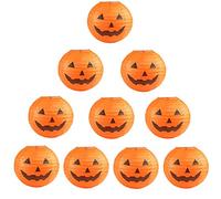 10 PCS Citrouille Lanterne en Papier Jack-O-Lantern, pour Halloween Party Cadeau Mariages Jardin Chambre Décoration (30 cm)