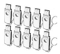 10 PCS Clé USB 16 Go Mémoire Flash USB 2.0 Argent (Porte-clés attaché)