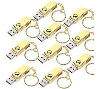 10 PCS Clé USB 3.0 64Go Pivotant Clef USB 64 Go USB 3.0 Mémoire Externe Stockage Memory Stick U Disque Flash Drive pour PC Ordinateur Portable Windows Mac OS Cadeau (Or)