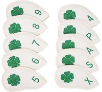 10 PCs Club de Golf Head couvre quatre trèfle à quatre feuilles modèlePolyuréthanefer de l'eau -ensemble de fers pour la plupart des clubs blancs