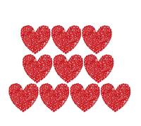 10 PCS Coeur Strass Patch Thermocollant Vetement Écusson Thermocollant 4 CM Glitter Cristal Fer Sur Patchs Accessoires de Mode pour DIY Chaussures Sacs Chapeaux Vêtements Veste Jeans Décoration(Rouge)