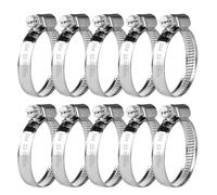 10 Pcs Collier de Serrage Tuyau Réglable 32-50 mm, Collier de Serrage en Acier Inoxydable, Colliers de Serrage à Vis Metallique, Boulons Collier Durite pour Tuyaux de Essence Diesel Piscine