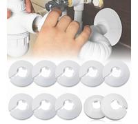10 Pcs Colliers de Pipe en Plastique pour Tuyau Rosace Ronde Blanche Diamètre de Cache-Tuyau pour Tuyau Rosace Ronde Diamètre Cache Décoration Plomberie pour Tuyau de Chauffage D'eau