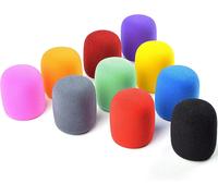 10 PCS Coloré Microphone Bonnettes,Mousse Micro Anti Bruit,Housse de Protection en Mousse pour Rendre Le Microphone Anti-poussière,Anti-Chute,antibactérien et Coupe-Vent (10 Couleurs)