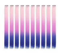 10 Pcs Colored Hair Extensions Omber 3 Colors Colorful Clip In 18 Inch Synthetic Straight(3S-5)