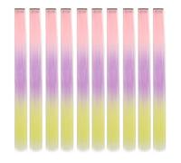 10 Pcs Colored Hair Extensions Omber 3 Colors Colorful Clip In 18 Inch Synthetic Straight(3S-8)