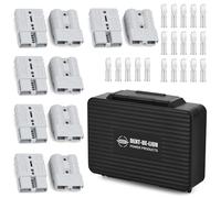 10 PCS connecteurs 50A Connecteur de batterie AWG 10/12 Batterie à Connexion Rapide Connecteurs d'Alimentation Modulaires Déconnexion Rapide with Box (Gris)