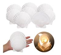10 Pcs Coquillage Decoration Taille Grande Environ 10-12 cm Coquille de Conque Pétoncle Coquille de Conque Naturelle Poche de Pétoncle de Cuisine Artisanat Apéritif Assiette Collation Décoration