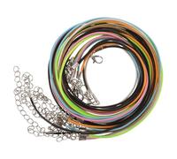10 Pcs Cordon Collier 60 Cm 1.5 Mm pour Hommes Femmes, Cordon De Collier en Coton Ciré avec Fermoir pour Fabrication De Bijoux, Couleurs Assorties