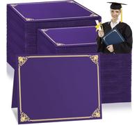 10 PCS Couverture de Certificats en Papier avec Bordure d'Or Pochettes