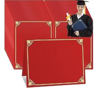 10 PCS Couverture de Certificats en Papier avec Bordure d'Or Pochettes