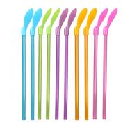 10 Pcs Cuillère Paille Reutilisable 2 en 1, paille reutilisable Paille Écologiques pour Smoothie, Bubble Tea, Laits Frappés, Cocktail et Café, Pailles Durables et Faciles à Nettoyer, Accessoires Prati
