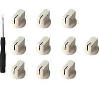 10 pcs de boutons de potentiomètre de 6,35 mm pour amplificateur de guitare avec vis de serrage - Boutons pointeur pour pédale d'effet de guitare avec tige de 1/4 (Blanc pur)