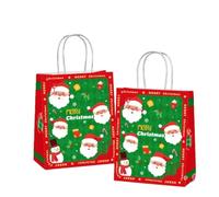 10 PCS De Cadeaux De Noël, Sacs À Main Réutilisables Avec Anses Décoration, Sacs Courses À Friandises De Noël En Rouge Et Vert, Adaptés Pour Enfants, Garçons, Filles (Green,Mini(15x12.5x7.5cm))