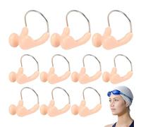 10 pcs de nez pour natation, fil d'acier en silicone Flexible anti-glissement étanche de nage nage pour les enfants adultes, bouchons d'oreille