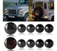 10 PCS Defender Kits de mise à jour de lumière LED,phares avant blancs, arrière rouges,latéraux orange et de verres noir fumé, avec module clignotant LED CF14,for Land Rover Defender 90/110 1990-2016