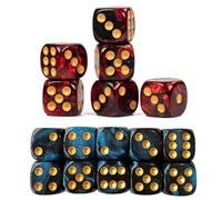 10 PCS Dés de jeux, Yams jeux de societe, 16mm D6 Dé en Acrylique, Dés Rouge-Noir et Noir-Bleu avec Sac en Tissu, de jeu à 6 côtés, de société,Rôle,Table,Cours de Mathématiques