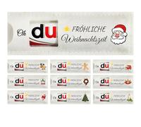 10 pcs Emballage de Chocolat de Noël, Oh, du FRÖHLICHE Weihnachtszeit de | Petites Choses de Noël, Décoration de Chocolat Père pour Cadeaux pour Enfants, Papa, Maman, Femme, Homme, Collègue (Blanc)