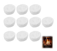 10 Pcs Éponge en Céramique pour Cheminée Au Bioéthanol Accessoires, Pelotes en Céramique pour Bioéthanol, Cheminée De Table Intérieure, Cheminée Au Bioéthanol Laine De Verre 8,6 X 8,6 X 2,8 cm