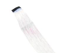 10 pcs Extension a Clip Cheveux Extensions de cheveux en fil laser, extensions de cheveux en fil d'or et d'argent colorées, extensions de cheveux en fil coloré (rose glacé, 45cm)