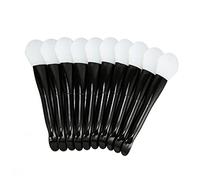 10 pcs Facial Mask Brush à double face avec cuillère Brosse d'applicateur d'applicateur de masque à poignée noire en silicone à la cuillère pour les filles