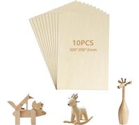 10 Pcs Feuilles De Contreplaqué 2mm, 300 X 200 Mm Planche Bois Brut, Plaque De Bois Naturel, Feuilles De Bois, Plaque En Bois Découpe Laser Pour Pyrogravure Bricolage Artisanate Maquette Peintures
