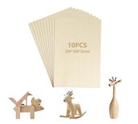 10 Pcs Feuilles de Contreplaqué 2mm, 300 x 200 mm Planche Bois Brut, Plaque de Bois Naturel, Feuilles de Bois, Plaque en Bois Découpe Laser pour Pyrogravure Bricolage Artisanate Maquette Peintures