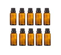10 Pcs flacons en verre ambré pour huiles essentielles avec bouchons à vis noirs,flacons d'échantillon de liquide en verre rechargeables vides flacons de stockage parfums,aromathérapie (30 ml)