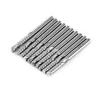 10 PCS Fraise en bout 3.175MM Fraise en carbure de tungstène à simple cannelure Bits CNC pour couper l'acrylique en bois, Fraise