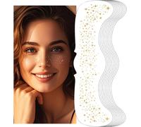 10 Pcs Glitter Face Tattoos Temporary Glitter Tattoos For Women And Girls For Concerts, Festivals And Rave (Gold)