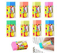 10 Pcs Gomme Enfants 2B Mini Arc-en-ciel École Gomme Set Gomme Douce Convient Qualité Premium Pas de tache Absolument Résistant au vieillissement pour les écoles et les bureaux Peinture