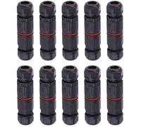 10 PCS IP68 Etanche Connecteur de Câble Electrique, Femelle 3 Broches Connecteurs Etanches Prise de Courant Extérieure Raccord