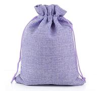 10 Pcs Jute Naturel Sac De Jute Jute Cadeau Sacs Multi Taille Bijoux Voyage Pochette De Rangement Mini Bonbons Jute Sacs D'emballage pour Sac Cadeau-violet,20x30CM