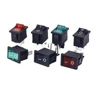 10 Pcs KCD1 Series Rocker Position Power Switches 15mm x 21mm 6A/250V 10A/125V AC Ideal for Boat and Car Power Management(Red Light 4Pin)