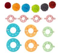 10 Pcs Kit Pompons Loisirs Creatifs, Outil de Fabrication de Pompons en plastique pour tricot et loisirs créatifs (4 tailles)