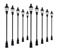 10 pcs LED Lampadaires pour Modélisme Ferroviaire, Hauteur Réglable 8.5cm 1:87 OO/HO Modèle Ferroviaire Train Lampadaires Architectural Table de Sable Modèle Applique Murale Lampe de Jardin de Type G