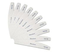 10 PCS Limes à Ongles Demi-Lune,100/180 Limes à Ongles Professionnelles Réutilisables Double Face Émeri Lime à Ongles Outils de Manucure pour Acrylique,Naturel,Ongles en Gel