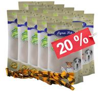10 pcs. Lyra Pet® Bâtons de peau de tête de bœuf avec panse env. 70 cm