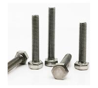 10/pcs M3 M4 M5 M6 M8 A2-70 304 Acier Inoxydable DIN933 Externe Hex Externe Tête Hexagonale Vis Boulon Filetage Longueur 6-200mm(30mm,10pcs M6)