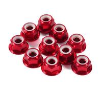 10 Pcs M5 Écrous Hexagonaux Auto-bloquants, Écrou CNC en Aluminium à Brides en Nylon Écrou de Verrouillage Auto-Verrouillage des Écrous Métalliques (M5 Rouge)