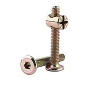 10 pcs M6 En Acier Au Carbone Hexagonale à Tête Creuse Vis à Métaux Boulons De Meubles Lit d'Enfant Avec Baril Écrous Goujon Connecteur Connecteur(60mm)