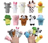 10 Pcs Marionnettes à Doigts en Peluche Set, Jouets en Peluche à Doigts, Mignonnes Animaux Jouets en Peluche, Finger Puppets Set pour raconter des Histoires, Jeux de rôle, l'enseignement et Fun